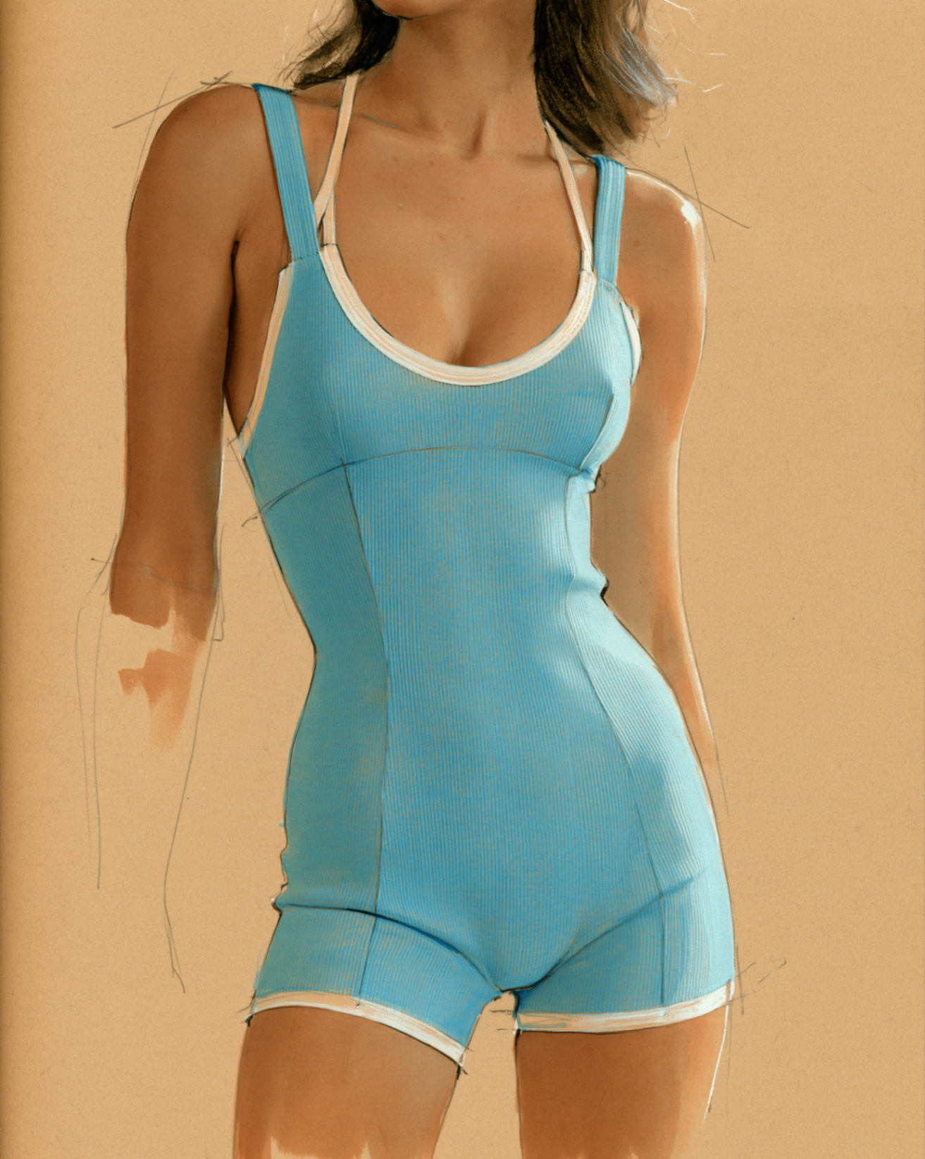 the one-piece — powder blue mockup